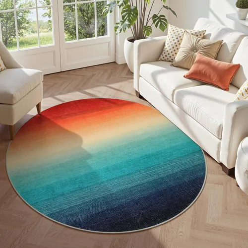 Miniatura 9 de Wonnitar Alfombra rosa lavable de 2 x 6 pies, moderna alfombra de pasillo de baño en degradé, contemporáneo, antideslizante, alfombra degradada