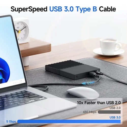 Miniatura 5 de Cable Matters cable USB 3.0 tipo A a B de máxima velocidad, Negro