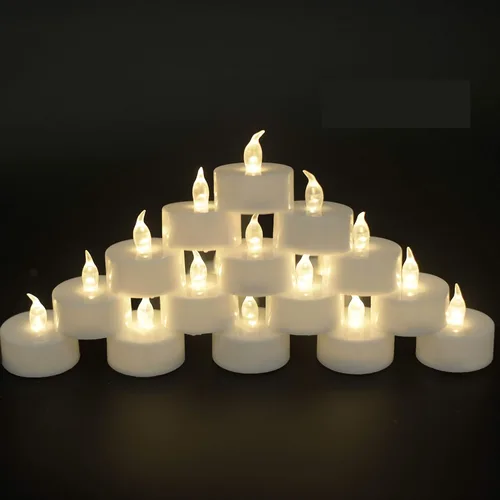 Miniatura 7 de JUNPEI - Juego de 3 velas LED parpadeantes de pilas que duran 300 h, color rojo, cera real, control remoto de 10 teclas, temporizador de 24 h
