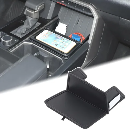 Miniatura 13 de Aunginsy Funda para caja de almacenamiento oculta compatible con Toyota Tundra 2022 2023 2024 2025 2026, bandeja organizadora de consola central