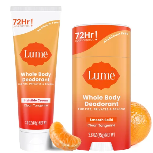 Miniatura 15 de Lume Desodorante para todo el cuerpo, crema invisible y sólido, control de olores de 72 horas, sin aluminio, sin bicarbonato de sodio, seguro