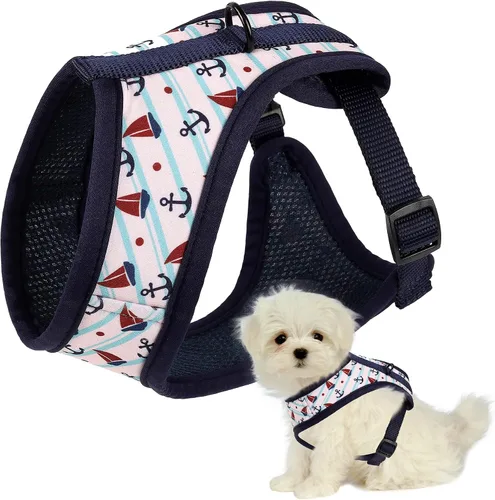 Miniatura 27 de Mile High Life Arnés para perro, chaleco floral de malla de aire para perros y gatos pequeños de 20 libras, fácil de poner, cierre fácil ajustable