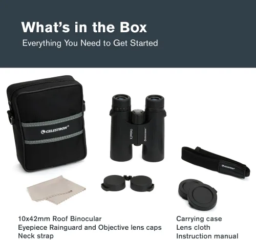 Miniatura 9 de Celestron - Prismáticos Outland X 10x42 – Ideales para Observación de Aves y Actividades al Aire Libre – Lentes Objetivas de 42mm – Campo de Visión