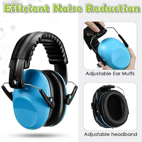 Miniatura 2 de Yunsailing Paquete de 9 orejeras de protección auditiva para niños, orejeras ajustables de ruido suave, 27 db, protección sensorial de oído