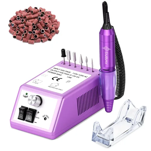 Miniatura 15 de SUBAY Kit Profesional de Esculpido de Uñas Eléctrico para Dedos y Pies, Lima Eléctrica para Manicura y Pedicura con 1 Paquete de Bandas de Lijado