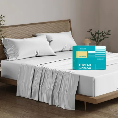 Miniatura 27 de THREAD SPREAD Sábanas 100% Algodón Egipcio Tamaño Twin - 800 Alto Número de Hilos 3 Piezas Sábanas Twin Extra Largas para Dormitorio, Bolsillo
