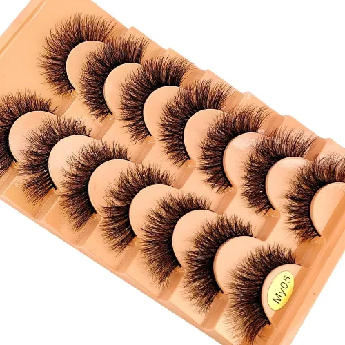 Miniatura 3 de Nuevo diseño de 7 pares de pestañas de manga mojadas 3D extensiones de pestañas esponjosas maquillaje moda largas gruesas naturales pestañas falsas
