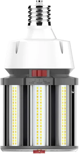 Satco S23143 Hi-Pro - Lámpara LED de mazorca de maíz con potencia y temperatura de color seleccionable, repuesto HID, base EX39, 80W/63W/54W,