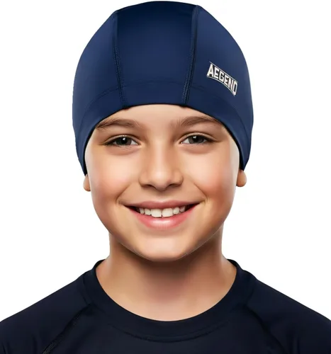 Miniatura 19 de Aegend Gorro de natación de tela, capa impermeable de silicona, gorra de natación de tela transpirable, mantiene el cabello seco con alta
