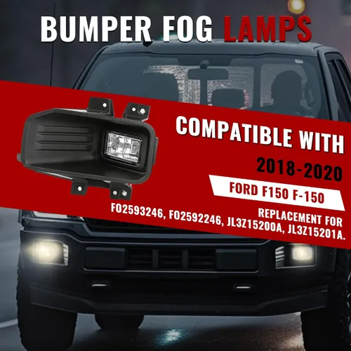 Miniatura 2 de HECASA Par de luces antiniebla compatibles con Ford F150 F-150 2018-2020 Reemplazo para FO2593246 FO2592246 FO2592246 Lámparas antiniebla