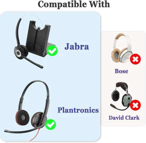 Miniatura 2 de Plantronics - Almohadillas de espuma de repuesto para auriculares Plantronics HW251N HW261N HW510 HW520 Blackwire C320 3210 3220 3320 Jabra PRO 920