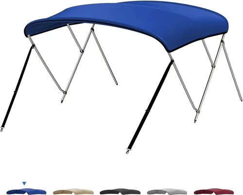 KEMIMOTO Bimini Top para barco, Cubiertas Bimini Tops de Lona de Grado Marino 600D Toldo para Barco con 6 pies de Longitud 54 pulgadas - 96 pulgadas