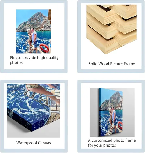 Miniatura 5 de Chexin Impresiones en lienzo personalizadas con tus fotos, marco, carteles, arte de pared para estética, sala de estar, boda, bebé, mascota, imagen
