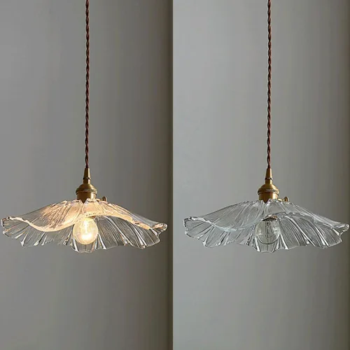 Lámparas colgantes de 11.8 pulgadas, lámpara nórdica retro de latón con pantalla de vidrio transparente, lámpara de 59.1 pulgadas de altura