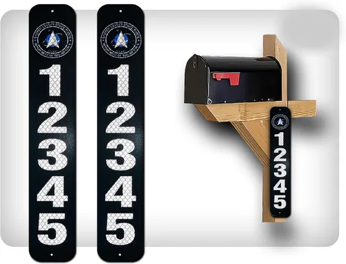 Miniatura 8 de Curb N Sign - Placas de números para buzón – 3 x 10 pulgadas hechas de aluminio reflectante de alta calidad – Números de buzón súper reflectantes