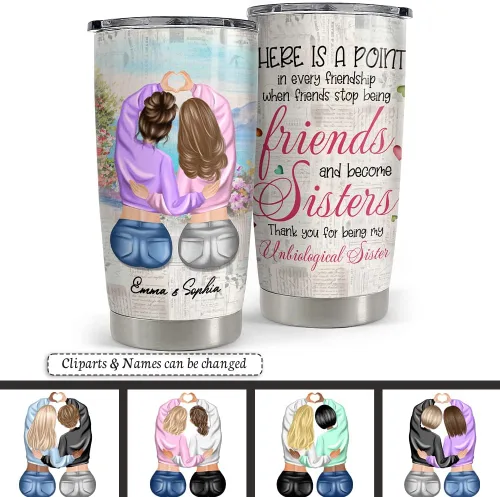 Miniatura 2 de SANDJEST Taza personalizada para mejores amigas de 20oz y 30oz con tapa - Regalo para mejores amigas, mujeres, niñas, hermana - Navidad, cumpleaños
