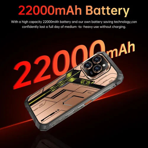 Miniatura 6 de MMY 32+1TB Teléfono celular desbloqueado resistente Armor, teléfono inteligente de 6.99" HD con fotografía de visión nocturna de 68+108MP, 22000mAh