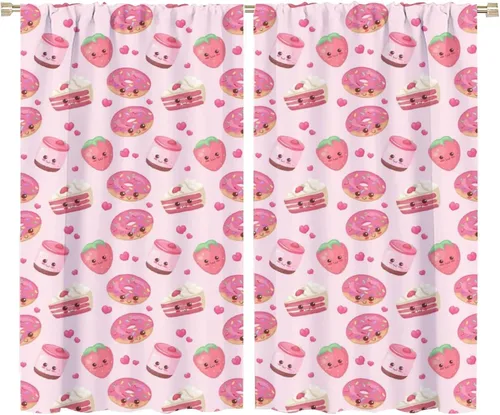 Miniatura 17 de Cortinas bohemias con diseño de fresas, bonitas cortinas bohemias con bolsillo para barra de fruta, tratamiento de ventana para cocina, sala