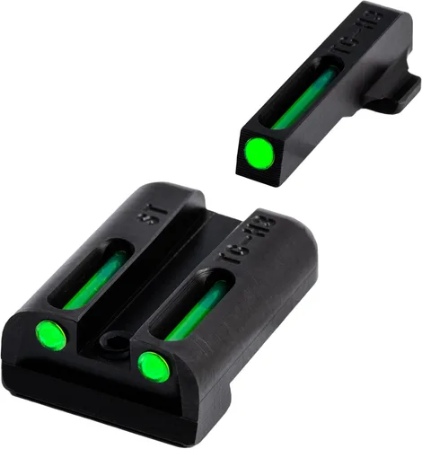 Miniatura 8 de Truglo TFO Tritio y mira de pistola de fibra óptica, duradera, compacta y de alta visibilidad, juego de visión nocturna delantera y trasera, Vista