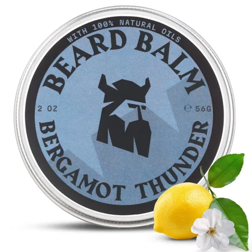 Striking Viking Bálsamo para barba para hombres – Acondicionador para barba sin enjuague – Bálsamo de peinado hecho con mantequilla de barba