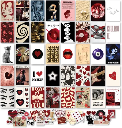 97 Decor Pósteres de decoración de habitación Downtown Girl - 40 piezas, kit de collage estético de pared Downtown Girl, decoración retro Y2k,