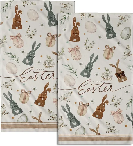 Miniatura 23 de Winter Trees - Juego de 2 toallas de mano de 28 x 14 pulgadas, diseño de árbol de pino de nieve, color beige, absorbente, de microfibra, para baño