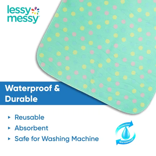 Miniatura 3 de Cambiador portátil para bebé, cambiador de pañales impermeable extra grande, lavable a máquina y apto para secadora, superficie lavable para una
