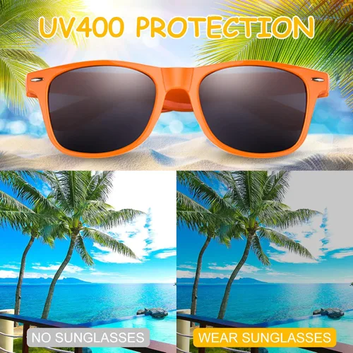 Miniatura 4 de ELECLAND Gafas de sol para niños, regalos de fiesta de color neón a granel para fiesta de verano, fiesta en la piscina, cumpleaños, bolsas
