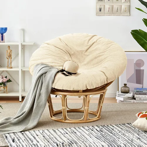 Miniatura 6 de Sqodok Papasan - Fundas de cojín de 50 pulgadas de tela de pana para interiores, lavables a máquina, con cremallera y correas
