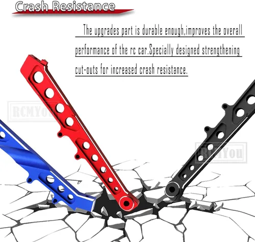 Miniatura 4 de Soporte de chasis de aluminio para ARRMA 1/7 Felony 6S BLX/Infraction 6S BLX/Limitless Roller, soporte de chasis delantero trasero de aleación, Rojo