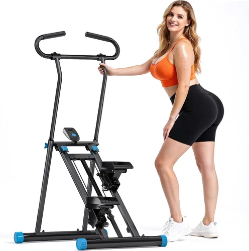 Stair Stepper for Home Gym, 350 lbs Capacity Cardio Machine with Adjustable Height, Non-Slip Pedals, LCD Display, Foldable Design for Full Body