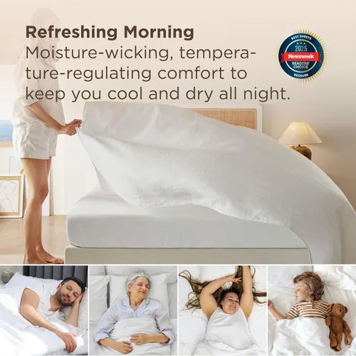 Miniatura 4 de Bedsure Sábanas de cama tamaño King, juego de sábanas de algodón y lino, antipilling, ultrasuaves y transpirables, sábanas bajeras King con bolsillo