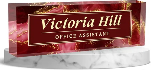 Miniatura 17 de Placa de nombre de escritorio personalizada, placa de identificación acrílica personalizada para decoración de escritorios, regalos de Al profesor