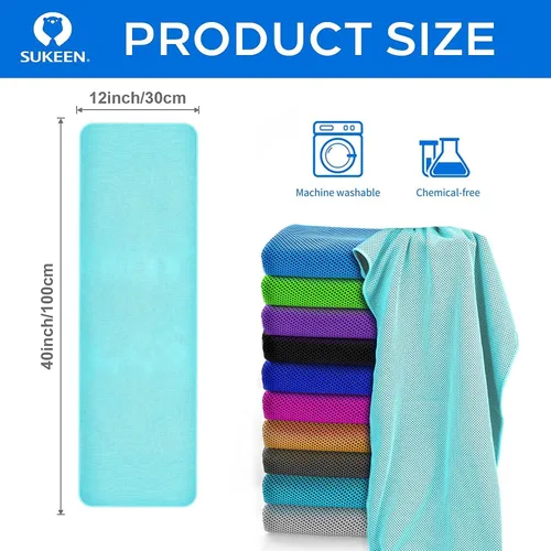Miniatura 7 de Sukeen Paquete de 10 toallas refrescantes (40 x 12 pulgadas) para sudor, envolturas refrescantes para el cuello, toallas de hielo suaves y Rosa