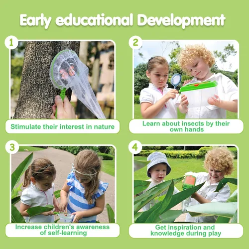 Miniatura 7 de PLAY Kit para Atrapar Insectos, Juguetes al Aire Libre para Niños de 4-8 8-12 años, Aspiradora para Atrapar Insectos con Caja de Hábitat