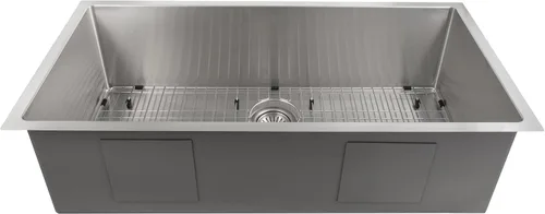 ZLINE - Fregadero de cocina Meribel de acero inoxidable con rejilla inferior de 33 pulgadas (SRS-33)