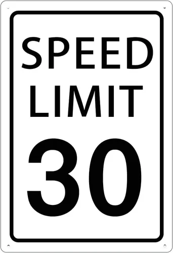 Miniatura 20 de KONEDMIX Señal de límite de velocidad de 25 mph, señal de tráfico lenta, carretera y calle, 25 señales de 8 x 12 pulgadas Límite de velocidad 25
