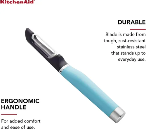 Miniatura 3 de KitchenAid Gourmet Euro Peeler, 8.7 pulgadas, Aqua Sky aguamarina (Aqua Sky)