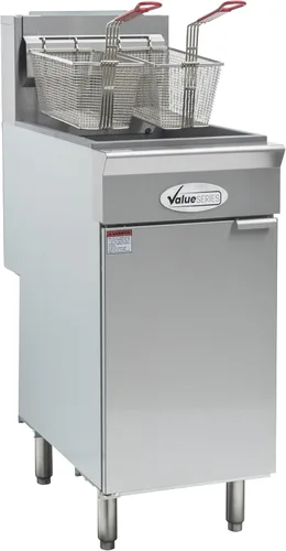 Miniatura 11 de Value Series Freidora Comercial Eléctrica de Piso, Freidora Profunda de Acero Inoxidable de 18 kg para Restaurantes, 1 Fase, 240V