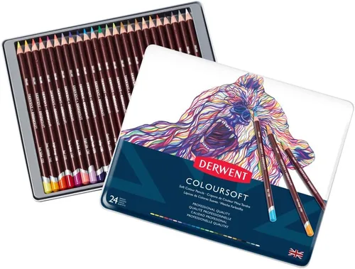 Miniatura 10 de Derwent Lápices de colores, lápices ColourSoft, Skintone, dibujo, arte, lata de metal, 6 unidades (2300217)