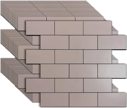 XUANINY Azulejos de aluminio compuesto de metro de 20 hojas, calcomanías de suelo con textura 3D, paneles de pared autoadhesivos para salpicaduras