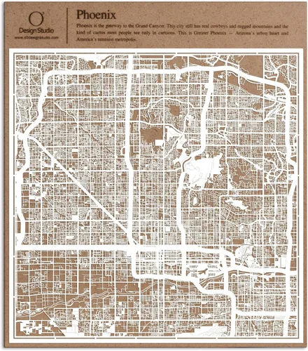 Miniatura 131 de O3 Design Studio Aberdeen - Mapa de papel cortado en papel blanco de 12 x 12 pulgadas