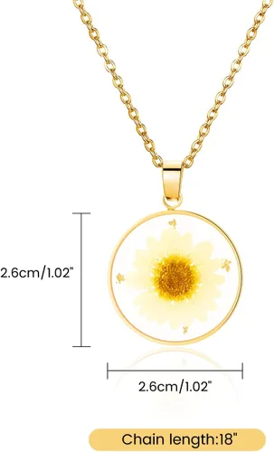 Miniatura 162 de Pressed Flower Necklace Gift for Women Personalized Handmade Necklaces Birth Flower Necklace