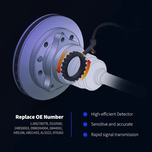 Miniatura 4 de HiSport Sensor de velocidad de rueda ABS 1J0927807B, 2 piezas, ubicación trasera izquierda y derecha, compatible con Audi TT 2000-2006, Volkswagen