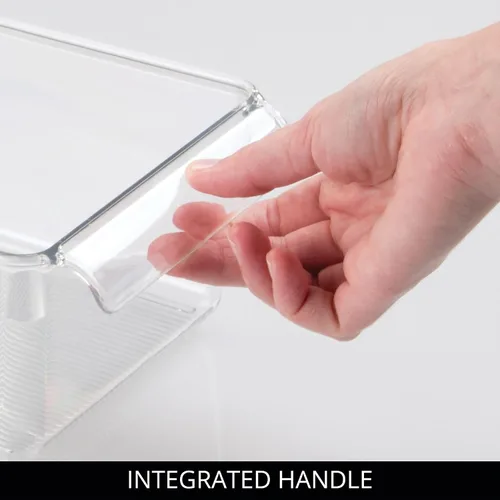Miniatura 4 de iDesign - Cubo de almacenamiento para nevera con asa, bandeja para nevera para carnes y quesos, juego de 2 unidades, transparente