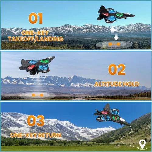 Miniatura 3 de Avión RC de 2.4GHz, Avión de Control Remoto L0712, Cuadricóptero con Vuelo Estacionario Automático, Avión de Combate RC RTF para Principiantes, Azul