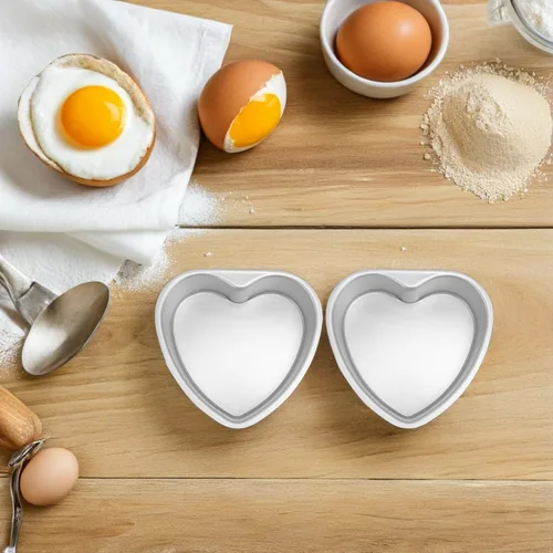 Miniatura 5 de LIFKOME Juego de mini moldes de corazón para tartas de 4.21 x 4.05 x 1.33 pulgadas, parte inferior extraíble para pasteles personales, brownies