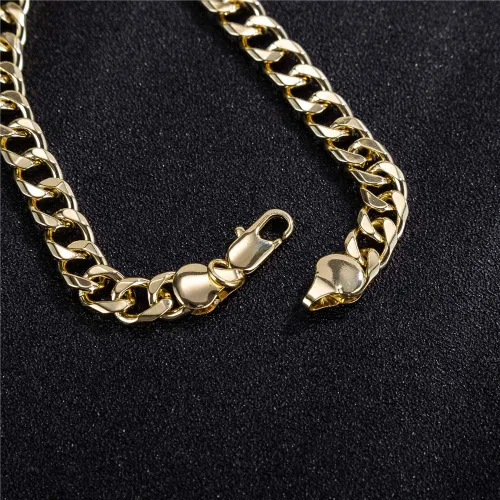 Miniatura 5 de Tobillera de eslabones cubanos de oro para mujeres y hombres, 0.276 in de ancho de oro de 14 quilates, chapado en oro de 18 quilates, chapado en oro