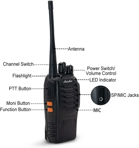Miniatura 4 de Walkie Talkies para adultos de largo alcance recargable de 2 vías con cargador de banda de 6 bancos y baterías de repuesto (paquete de 6)