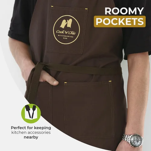 Miniatura 3 de Delantal de cocina Essential Chef - Profesional y duradero para cocinar - Delantal de cocina de algodón - Ajustable por Cook'n'Chic